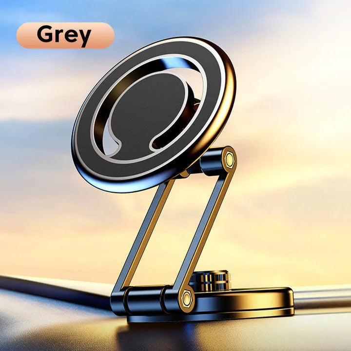 Telescopic folding car phone holder with magnetic suction for dashboard mounting