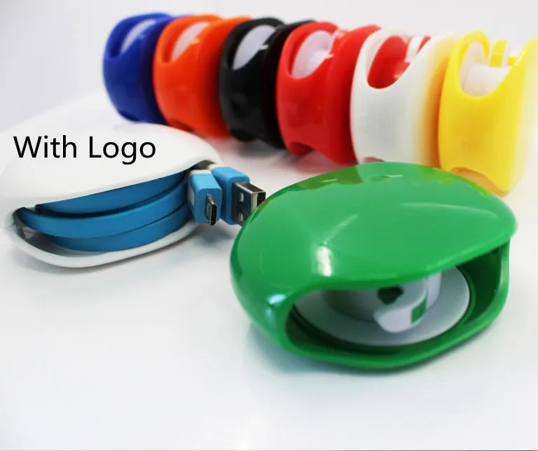 Automatic earphone cable winder retractor in a compact plastic case.
