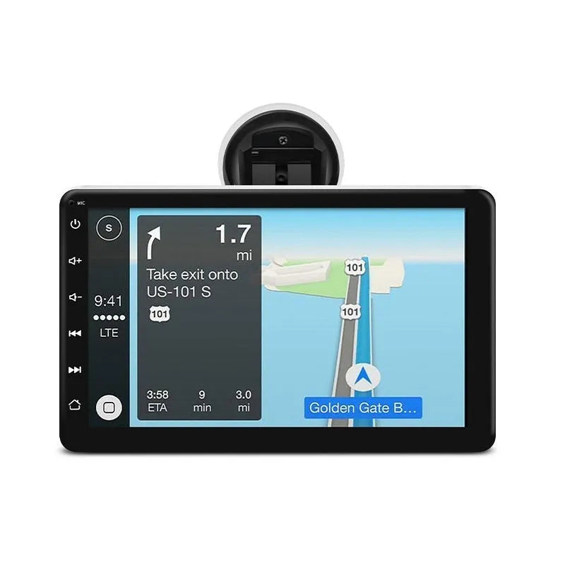 Wireless car navigator with 7-inch OLED screen showing navigation map and reversing camera display