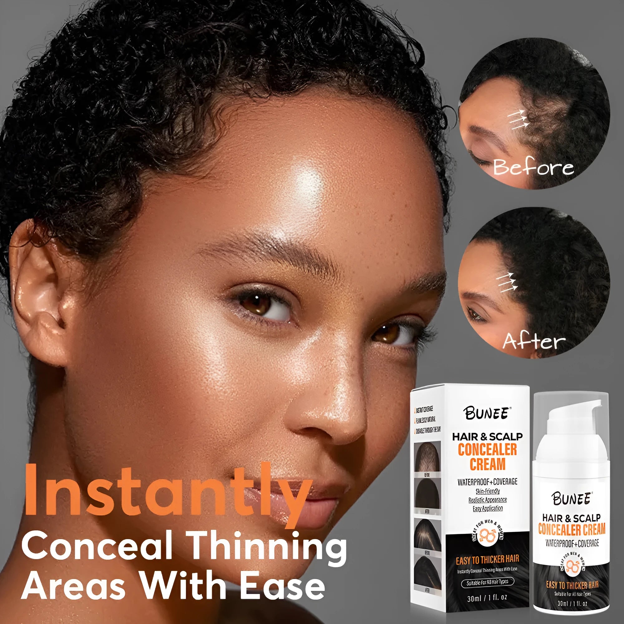 30 ml tube of dense scalp concealer pomade for covering hair thinning and nourishing scalp