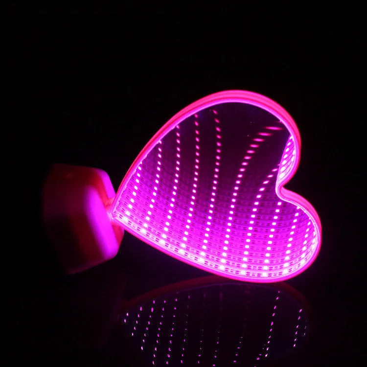 LED double-sided love tunnel light with rose red illumination, showing tunnel design from front angle