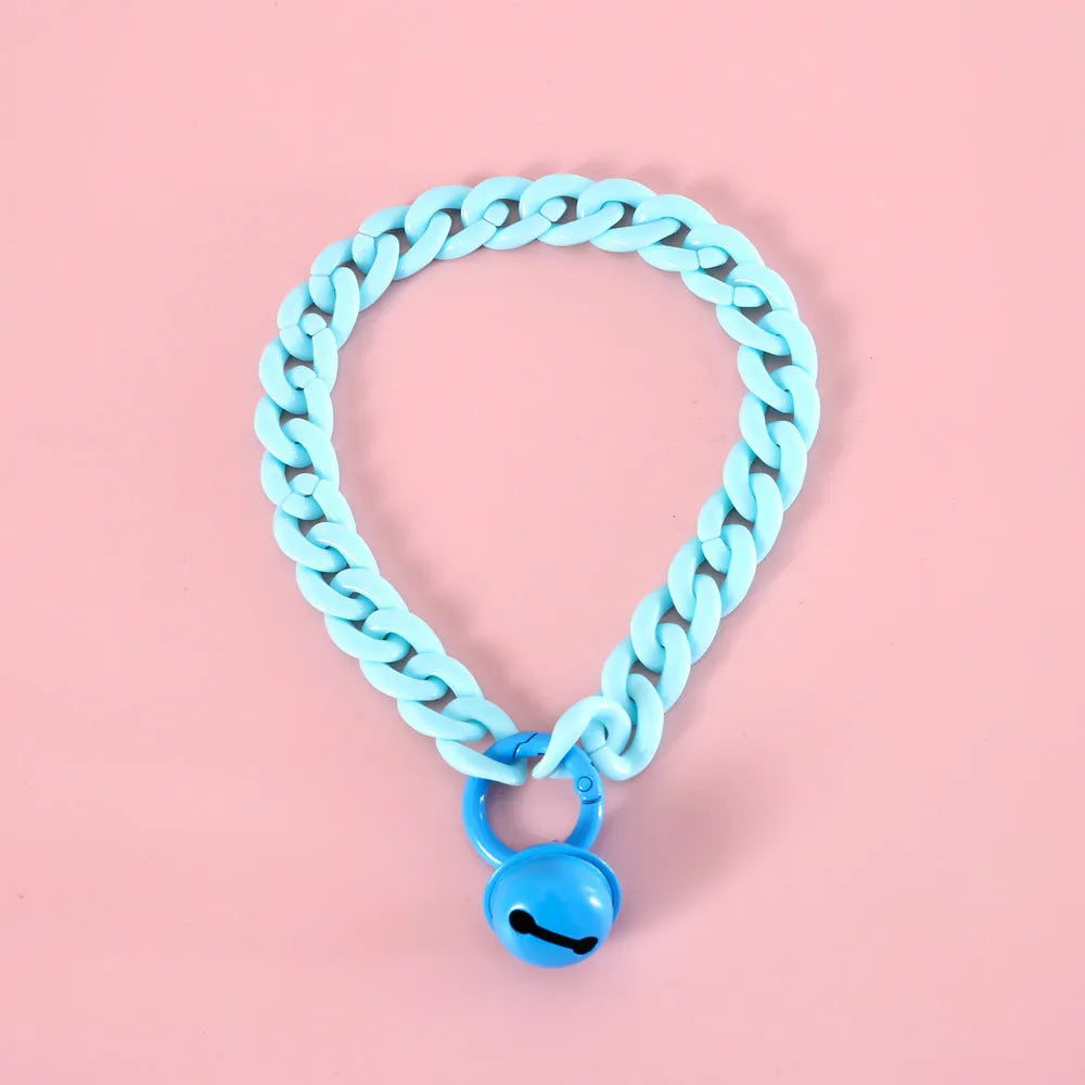 Plastic pet collar in macaron candy colours with adjustable S and M sizes for cats dogs rabbits