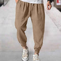 Men's casual loose-fit cotton summer pants with ankle band in various colours and sizes