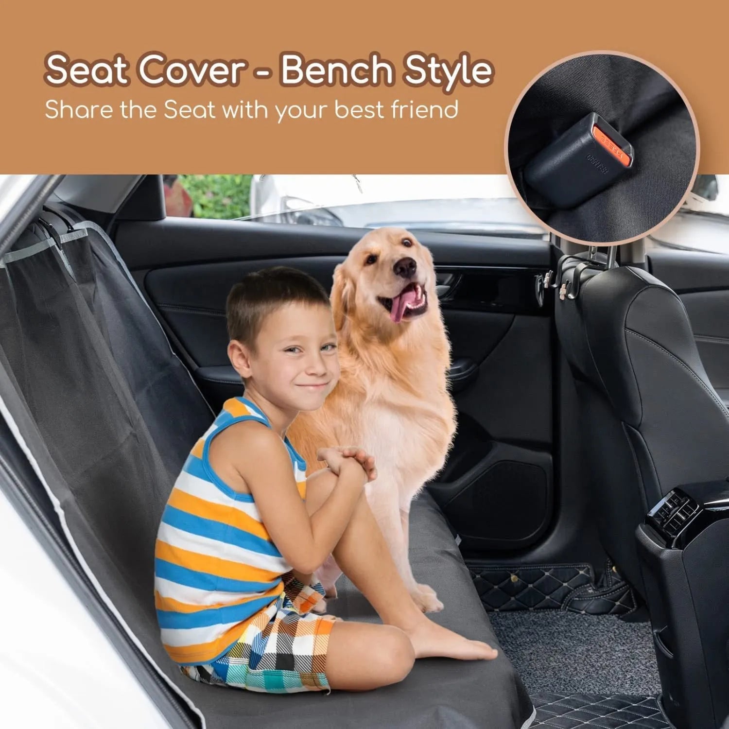 General model black waterproof Oxford cloth automotive pet pad 140x110cm for dogs in car boot