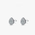 925 sterling silver water drop shaped ear studs with polished finish and post backs