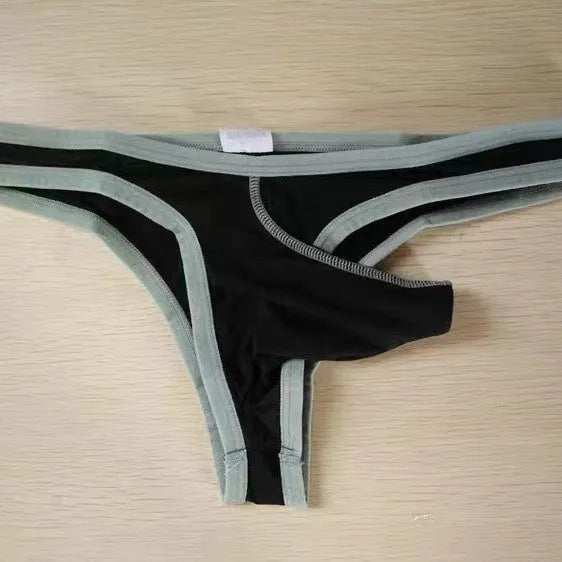 Men's Ice Silk nylon briefs in Army Green colour, showing front design.