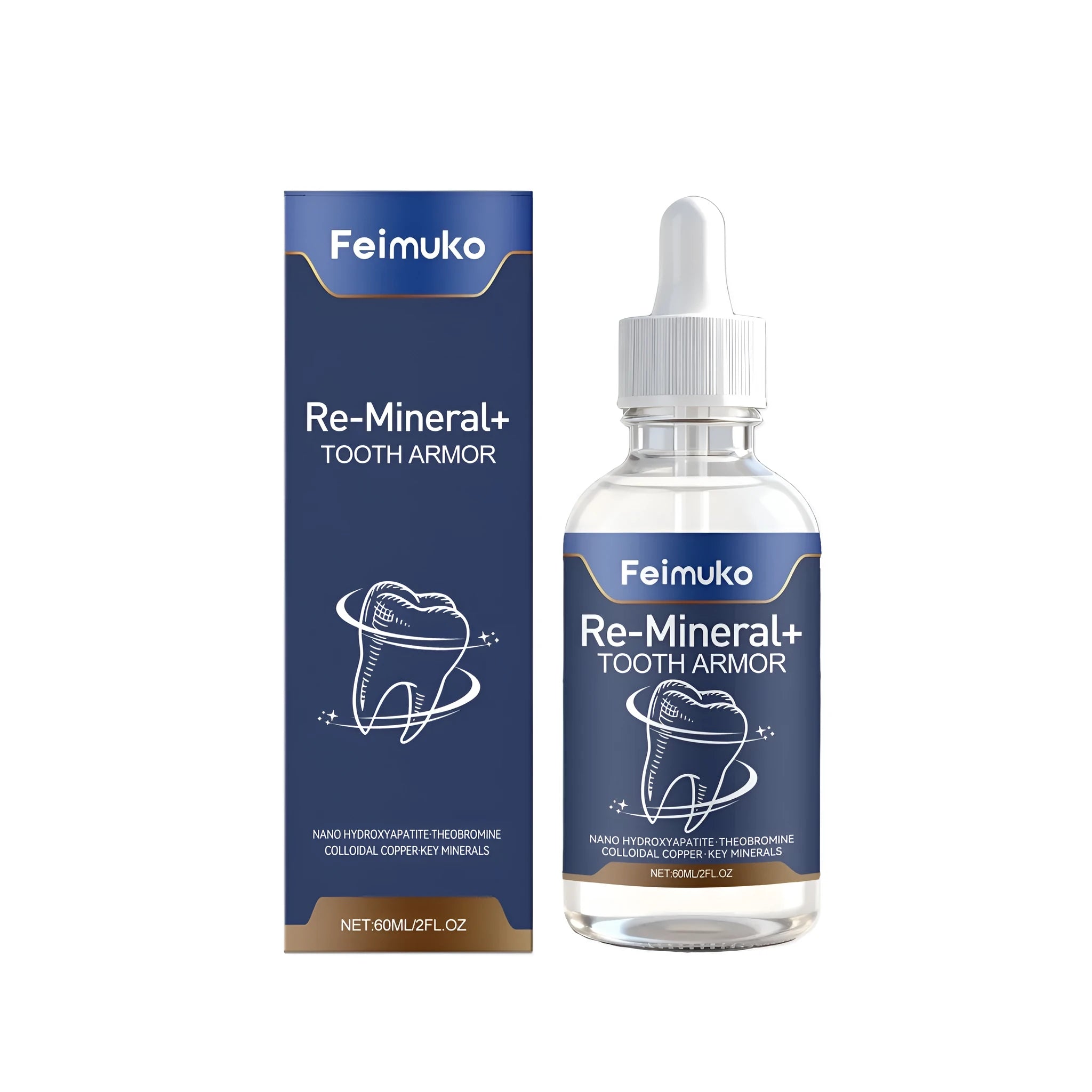 60ml Dental Care Liquid bottle with hydroxyapatite and copper tripeptide for oral hygiene