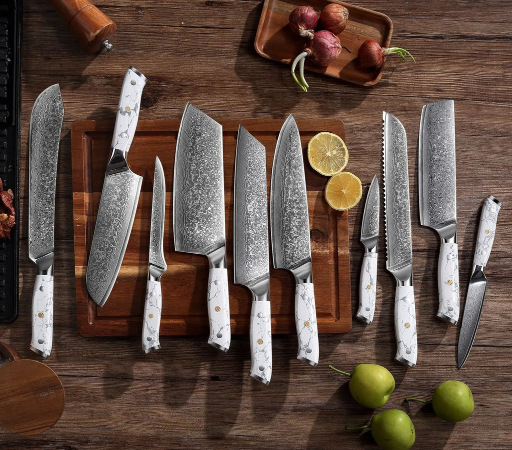 Damascus Special Household Combined Chef's Knife with 21cm VG10 steel blade and 11cm handle