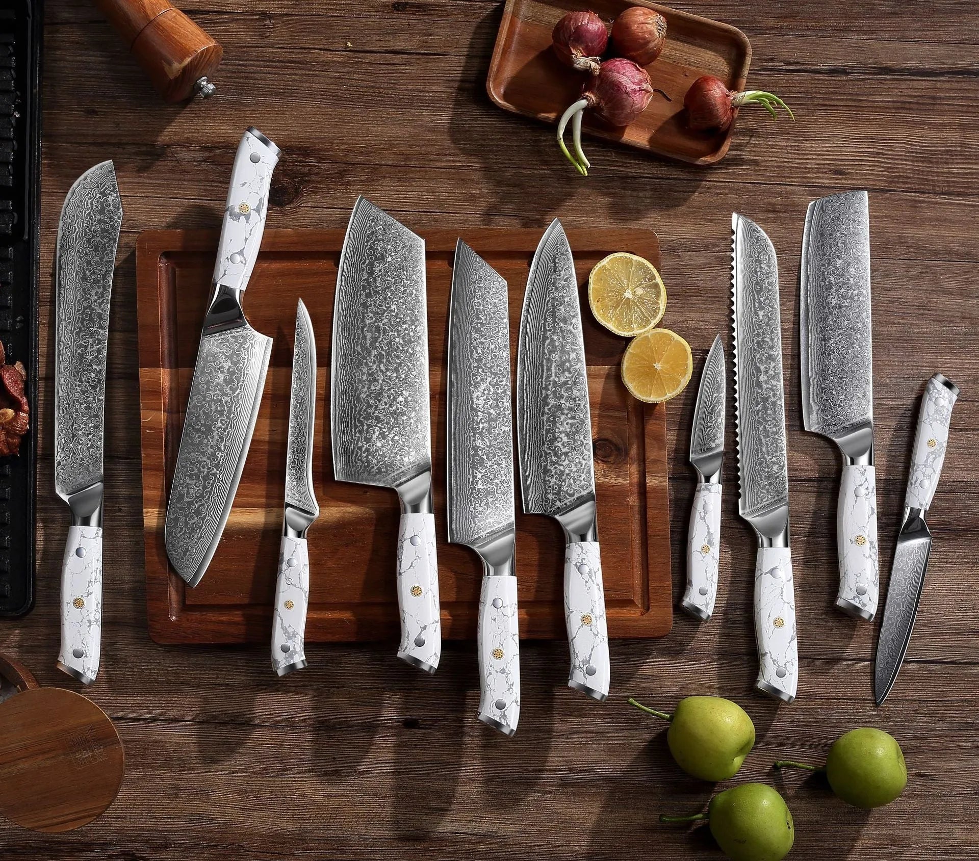Damascus Special Household Combined Chef's Knife with 21cm VG10 steel blade and 11cm handle