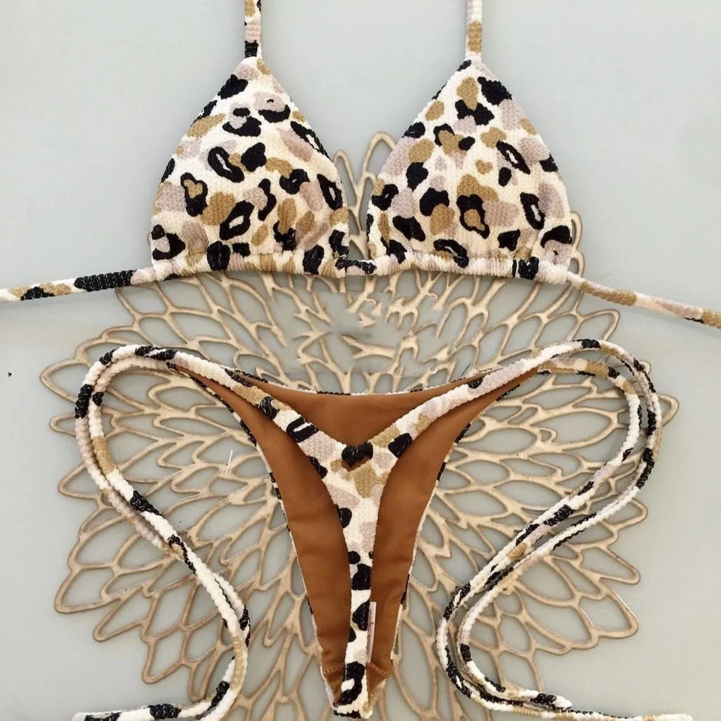 Women's printed bikini swimsuit with briefs style and cotton lining, shown in colour RT2110.
