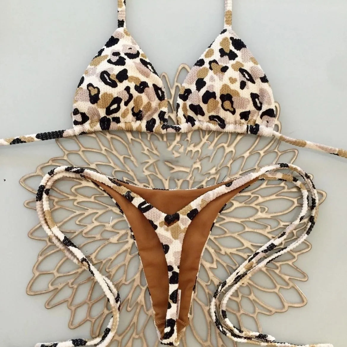 Women's printed bikini swimsuit with briefs style and cotton lining, shown in colour RT2110.