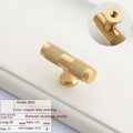 Brushed brass aluminium wardrobe handle in modern European style on a white background.