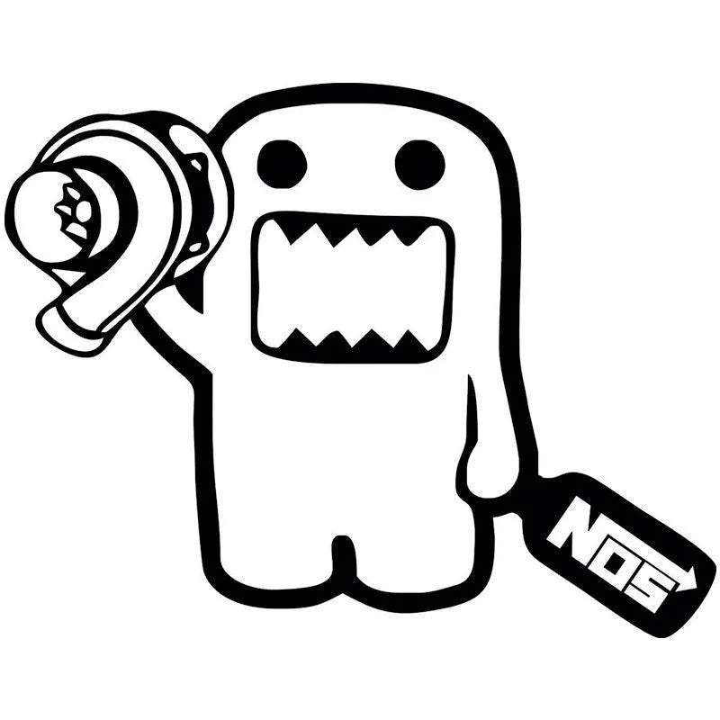 Creative PVC car sticker measuring 15x12cm in black and white colour options