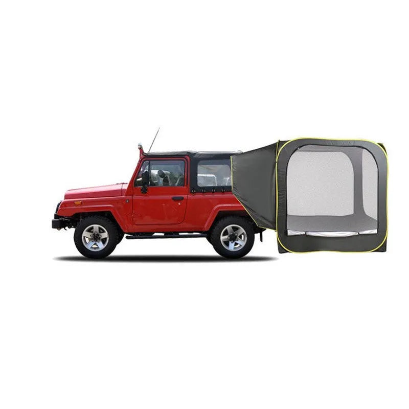 Black pop-up outdoor camping car tail tent unfolded to 200x200x200cm with waterproof Oxford cloth and steel framework