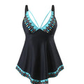 Plus size two-piece swimsuit bikini set with quick-dry fabric in multiple colour options