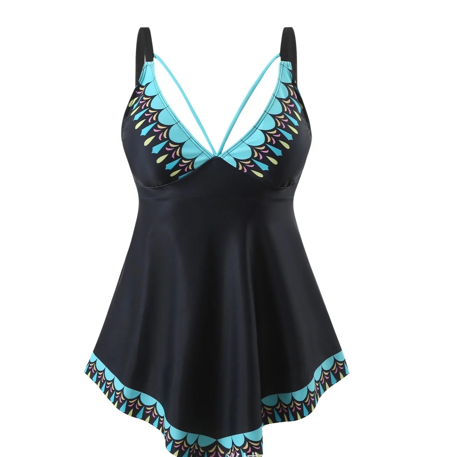 Plus size two-piece swimsuit bikini set with quick-dry fabric in multiple colour options