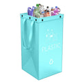 Blue foldable 40L handbag garbage bin for household waste classification and storage.