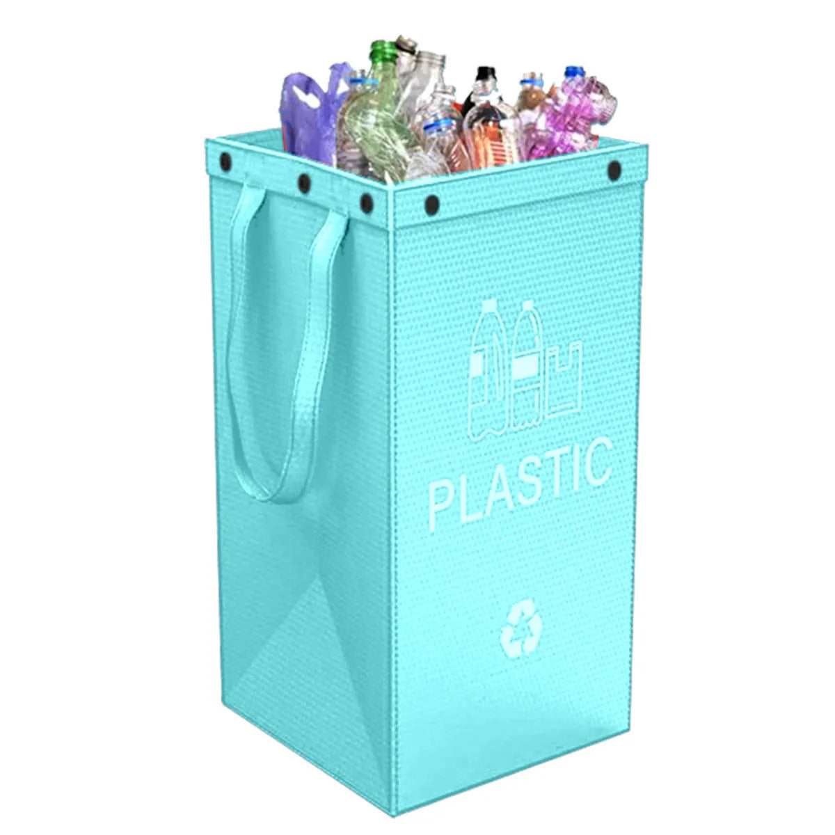 Blue foldable 40L handbag garbage bin for household waste classification and storage.