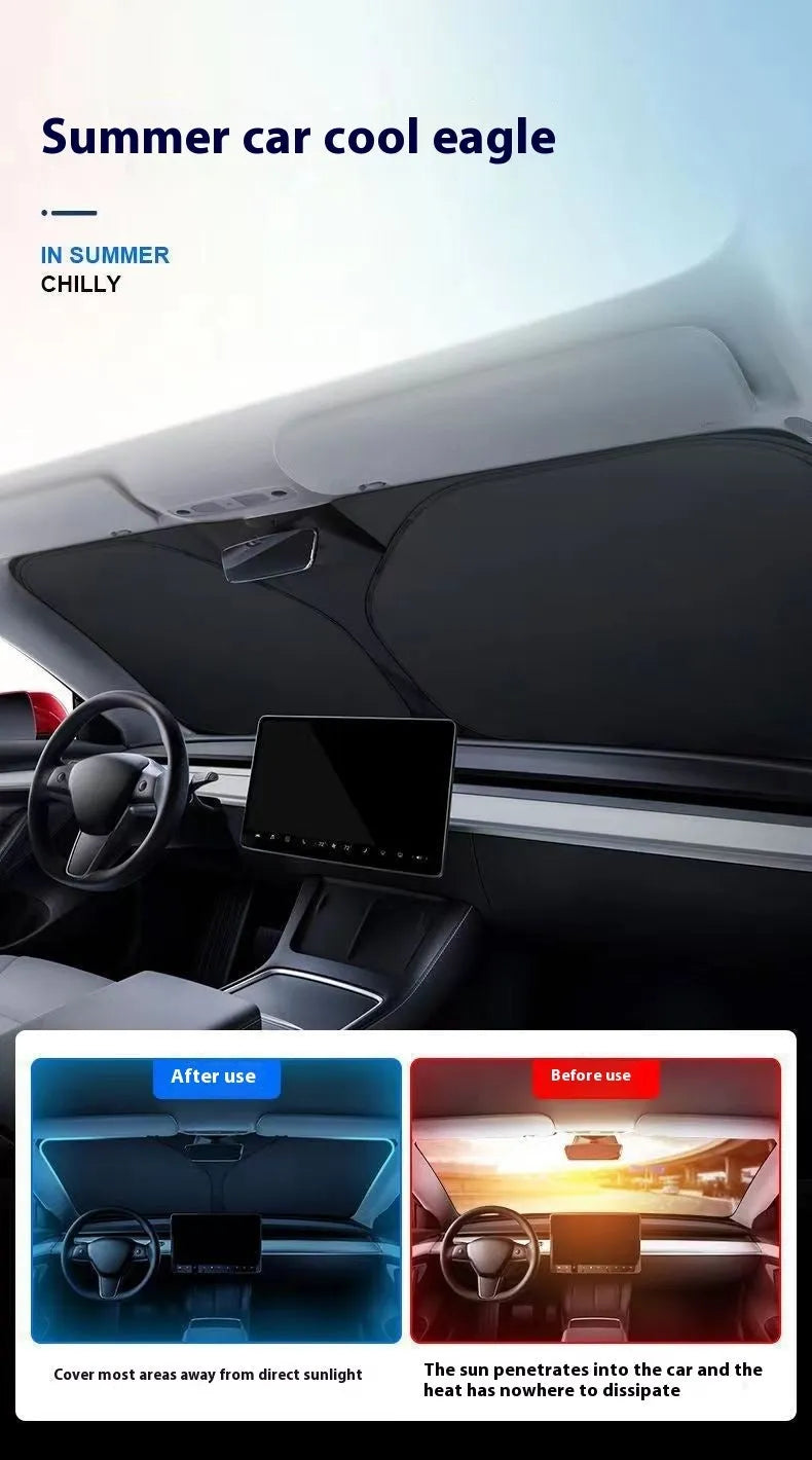 Aluminium foil car windscreen sunshade in titanium silver colour