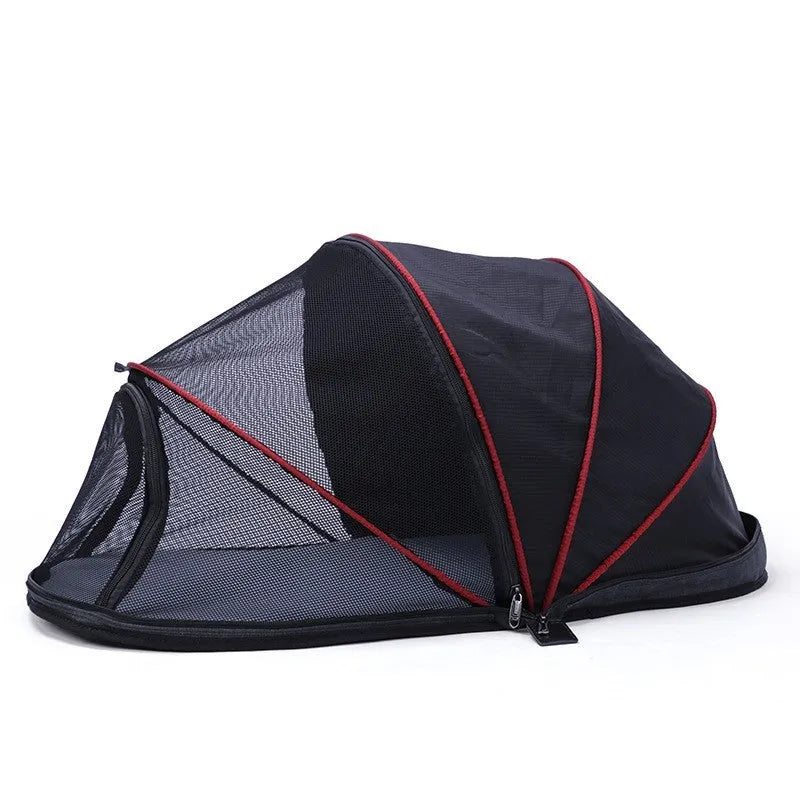 Pet folding tent for cats with cloth construction and mesh panels in L code size