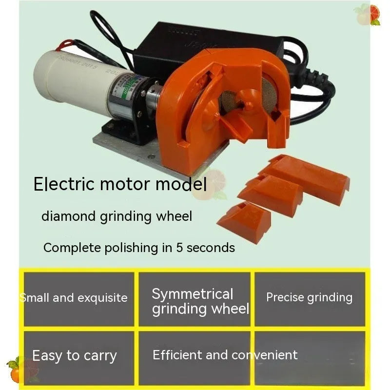 Universal portable grinding drill tool set showing orange and black sanders with two replacement grinding wheels.