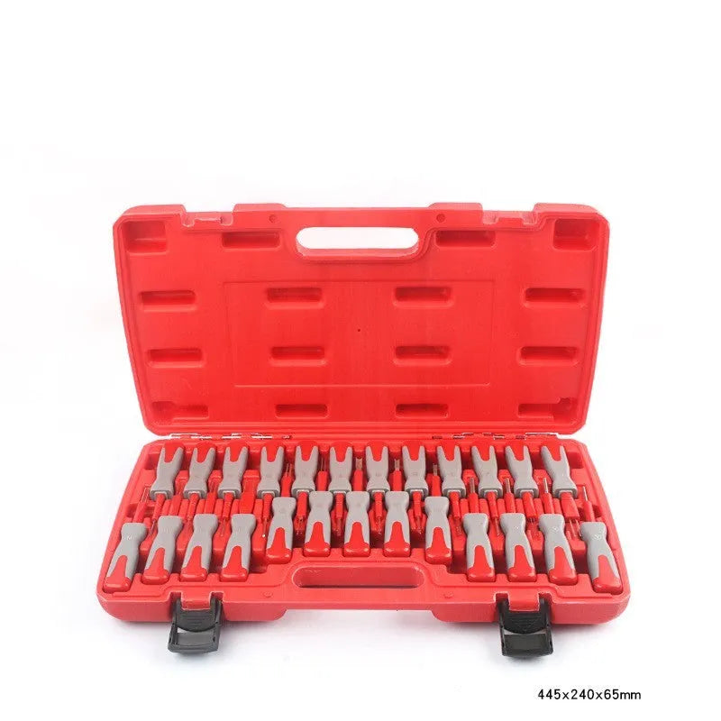25-piece car terminal removal tool kit in storage case for automotive electrical harness disassembly