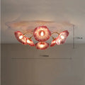 Creative multi-head flower ceiling lamp with purple flowers and warm light setting