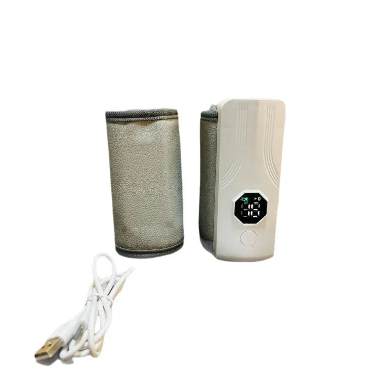 Grey and white car charger electric milk warmer with 12V plug and constant temperature heating