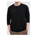 Men's business pullover sweater in regular fit available in multiple colours including black, light gray, light camel, and green