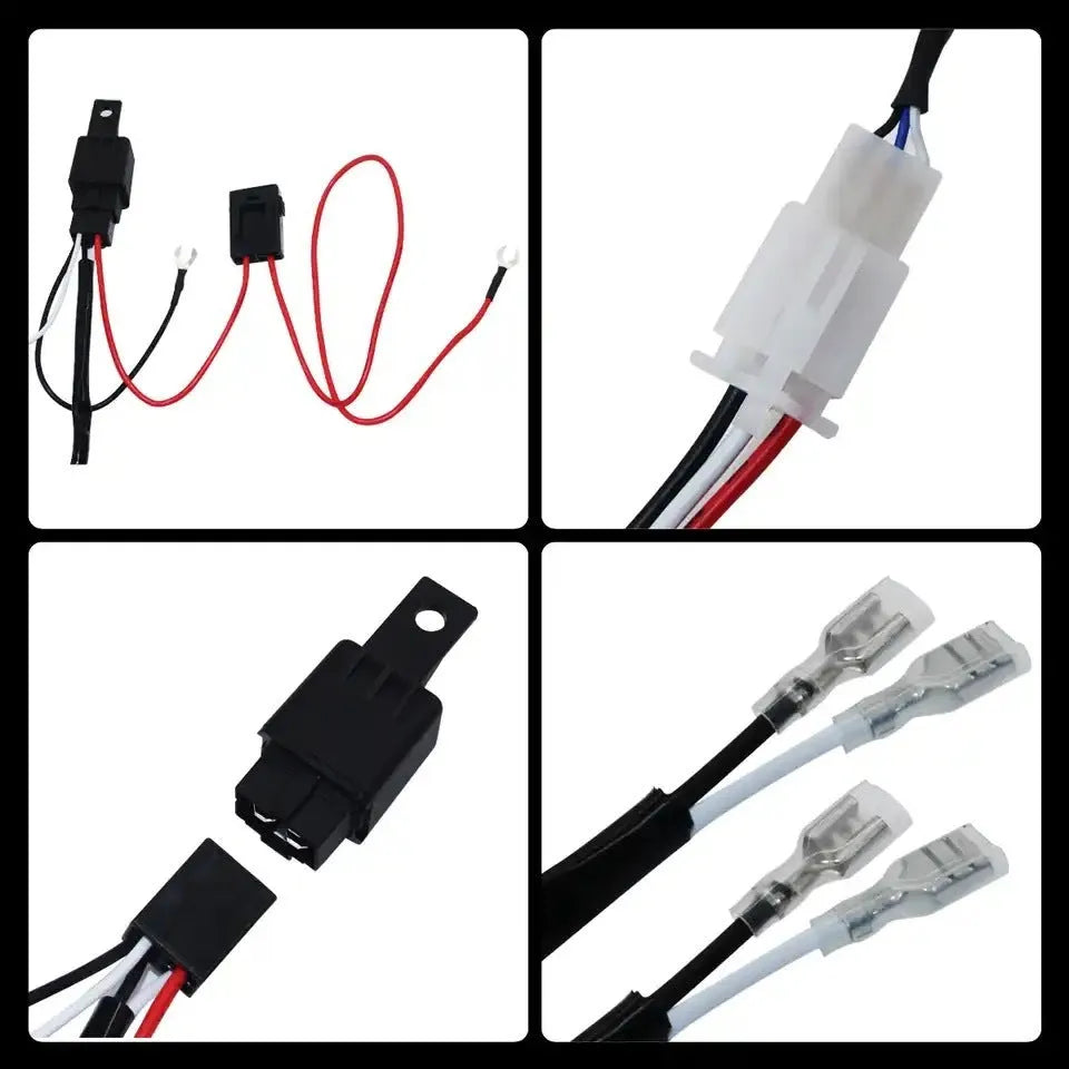 One drag two 2 metre silicone automotive LED work light wiring harness with connectors