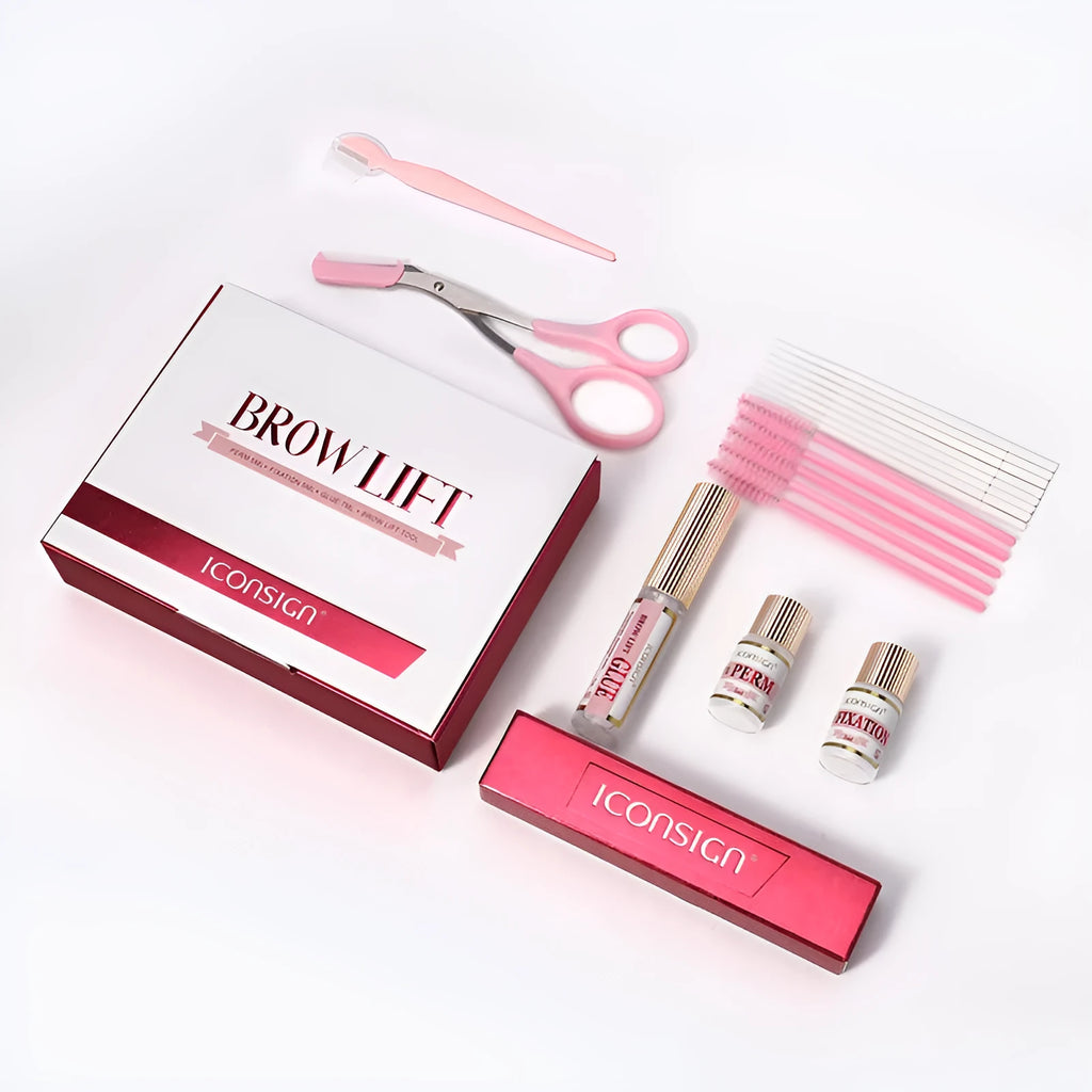 Eyebrow perm set with pink eyebrow quick ironing suit for home eyebrow styling and grooming