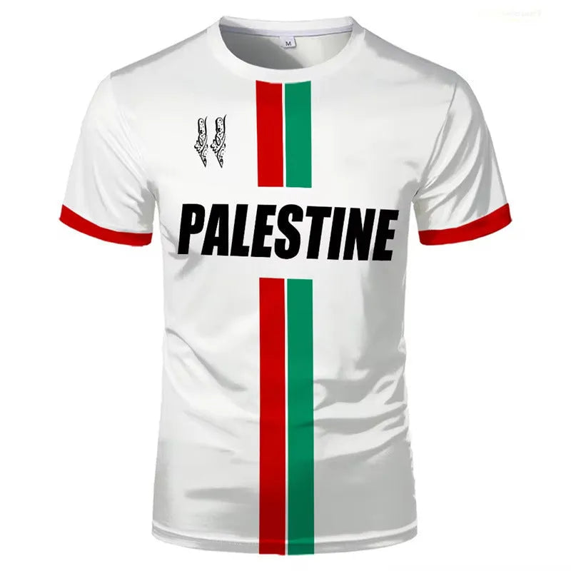 Dark style football t-shirt with 3D printed pattern, half sleeves, available in black or white