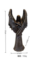 Dark angel resin ornament statue measuring 17cm tall on a display surface.