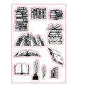 White seal pattern transparent silicone stamp with adhesive backing, 11 by 16 centimetres.