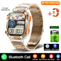 Android GPS smart watch with titanium alloy case showing multiple strap options including camouflage, leather and steel styles.