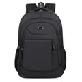 Oxford cloth student backpack with multi-layer storage compartments in black colour