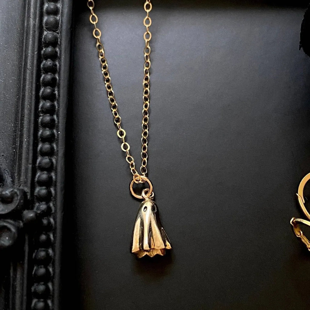 Ghost pendant necklace with titanium steel pendant and twisted stainless steel chain