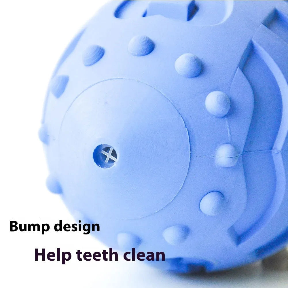 Light green thickened rubber rugby ball dog toy with textured surface for teeth cleaning.