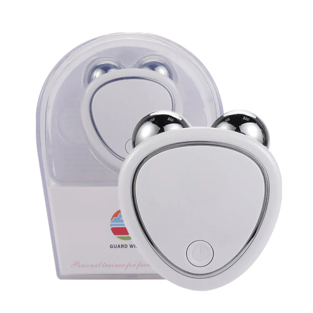 Micro-current beauty instrument in pink with control buttons and compact handheld design