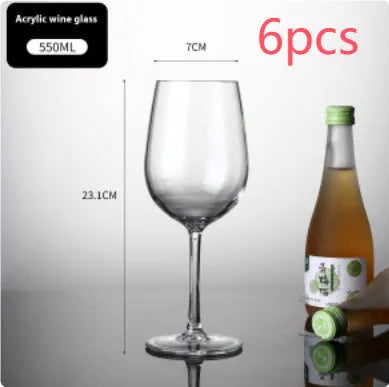 Clear acrylic wine bottle tumbler for party catering, available in 300ml and 550ml sizes.