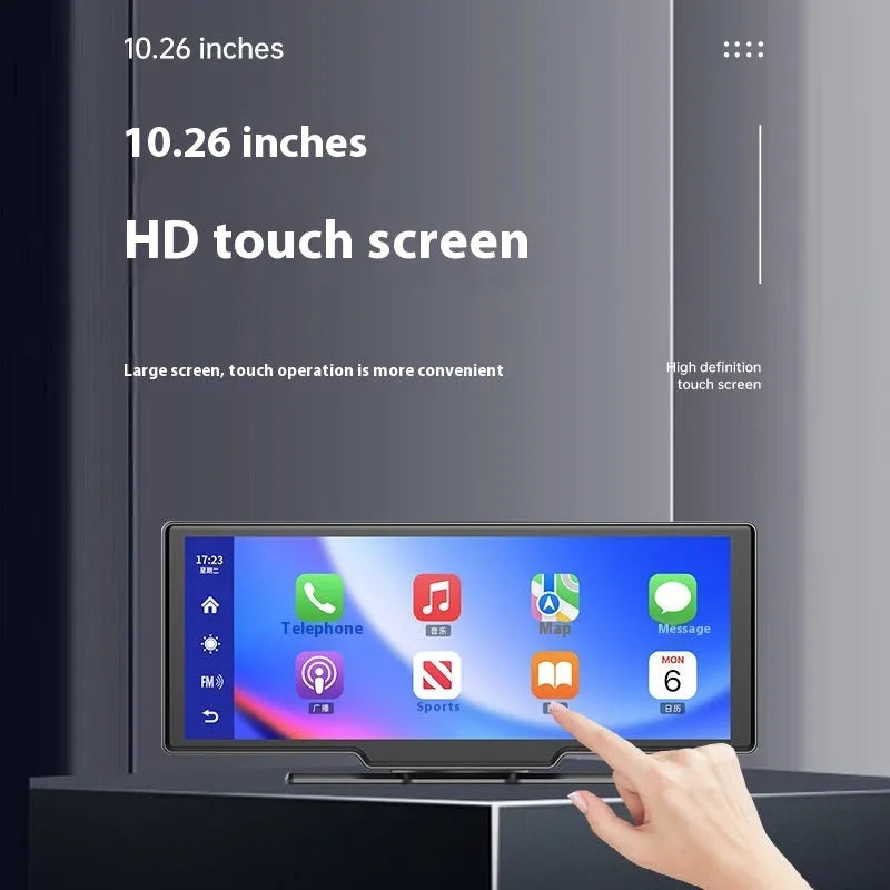 10-inch CarPlay smart screen with touchscreen and dual recording camera for vehicles