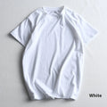 Men's solid colour round neck cotton t-shirt on a hanger, showing short sleeves and casual fit.