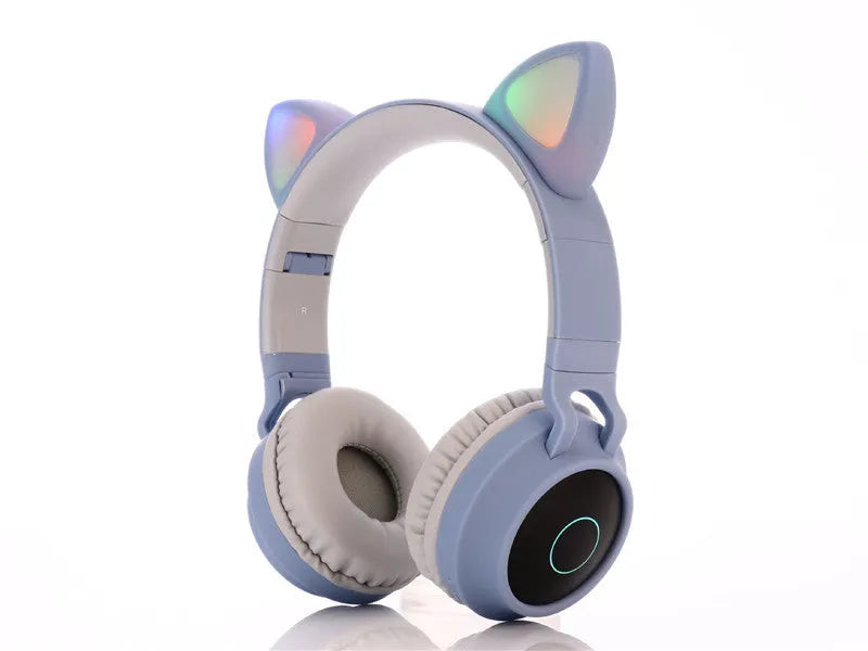 Cartoon cat ears wireless gaming headset in multiple colours with Bluetooth 5.0 connectivity