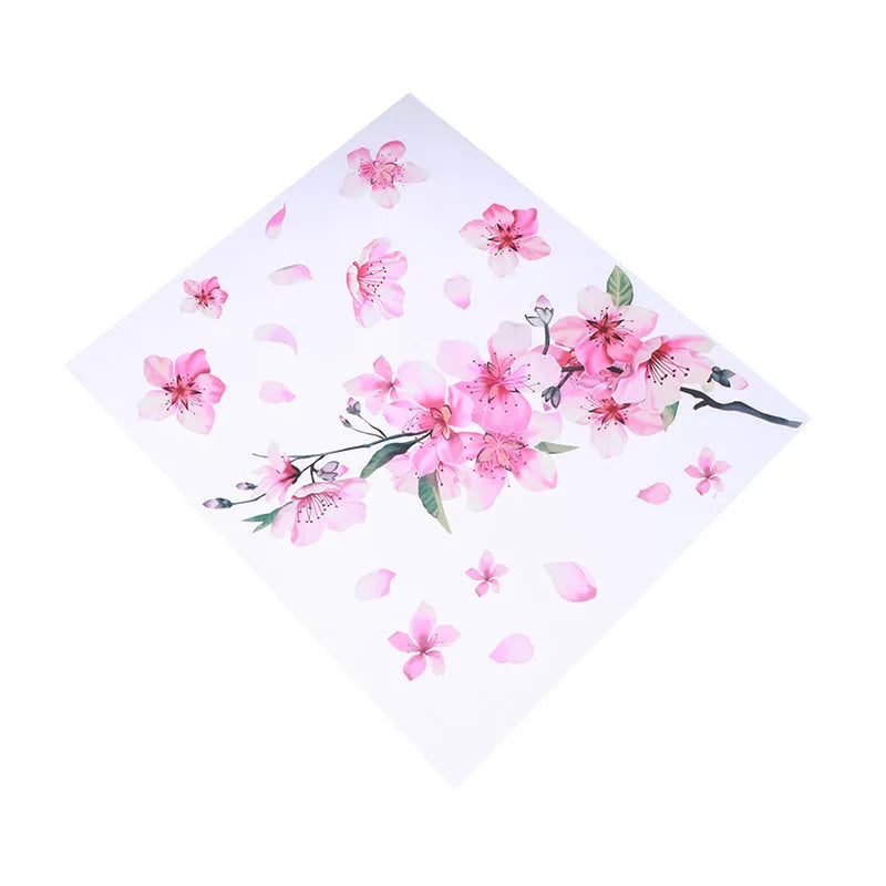 Cherry blossom flower pattern car sticker on vehicle, showing small and large size options.