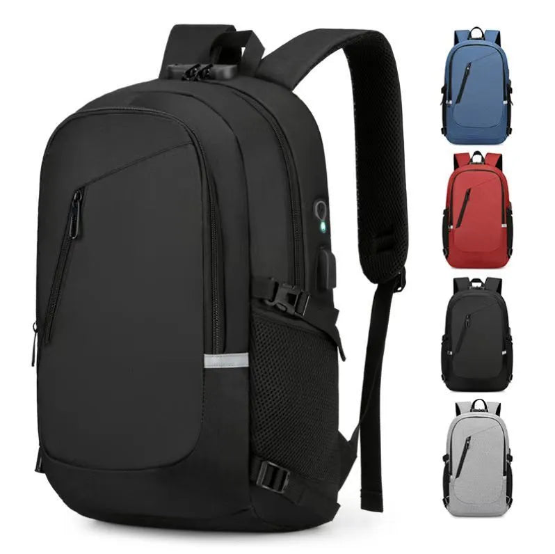 Street-style grey Oxford cloth computer backpack with 20-35 litre capacity for daily use.