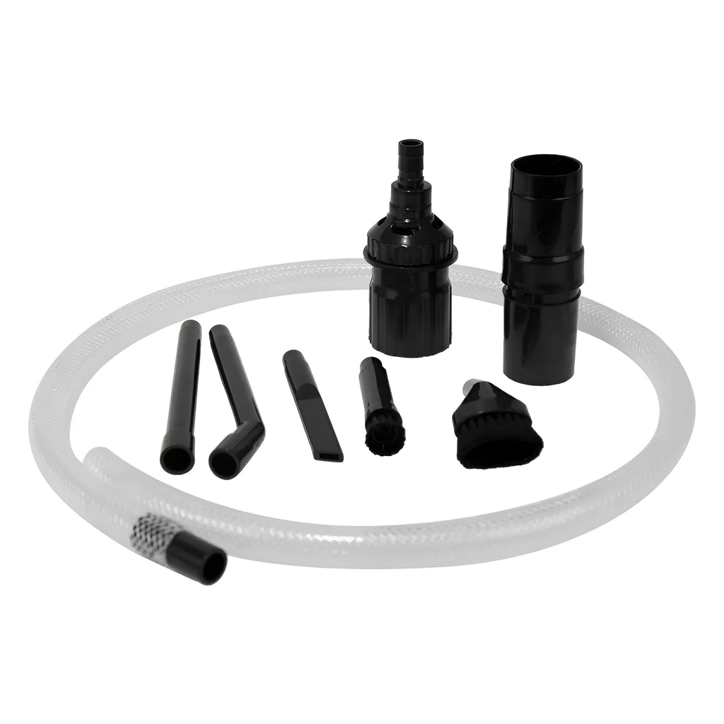 Box containing eight vacuum cleaner suction head accessories for small area cleaning.