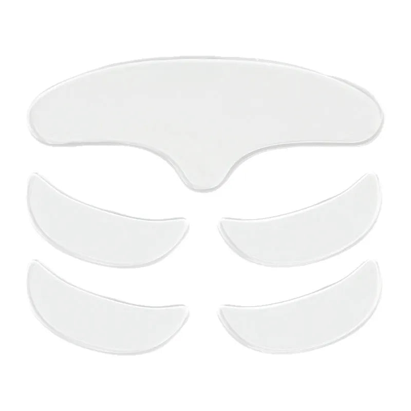 Silicone anti-wrinkle facial stickers 5-piece set for wrinkle reduction