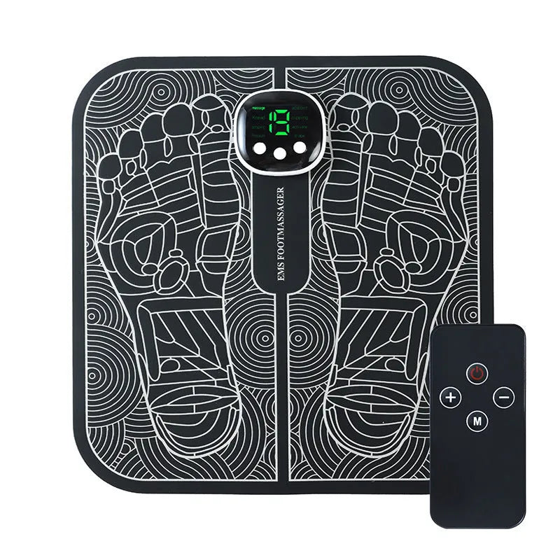 USB rechargeable reflexology foot massager mat with remote control and orange foot pad