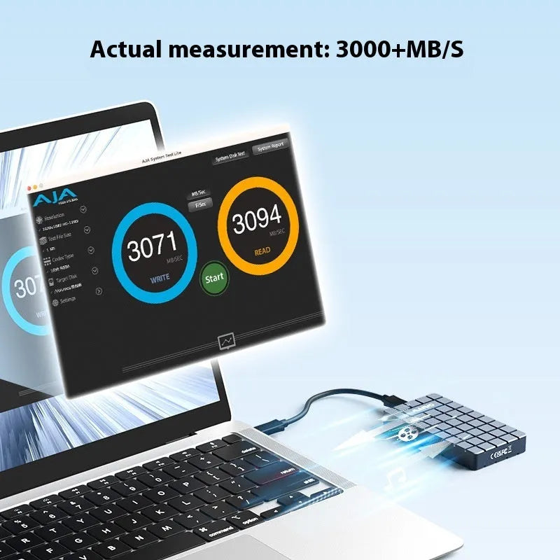 Aluminium USB4 hard disk box for M.2 NVMe SSDs with Lightning compatibility