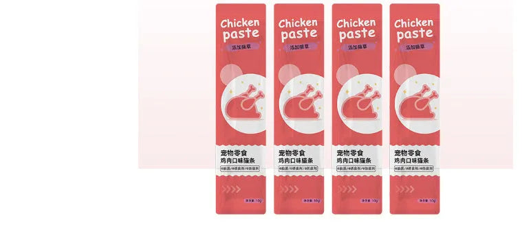 Multipack of cat strip snacks showing 10 strips in selected flavour for adult cats